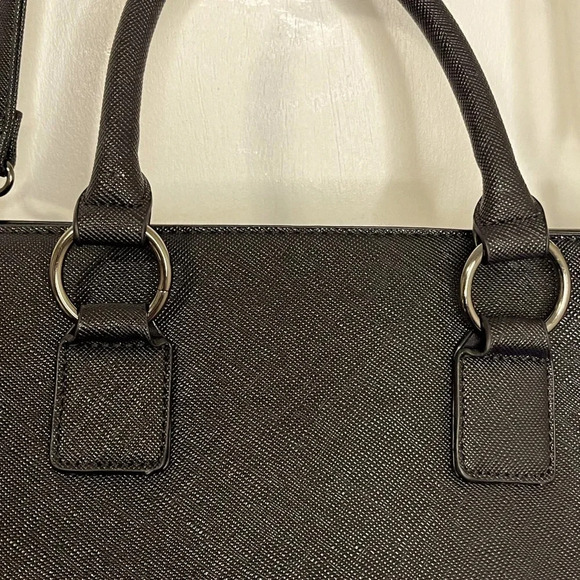 Just Fab Bradley Satchel black size 14.5”L X 10.5” H X 5.5” D almost new new - Picture 3 of 16